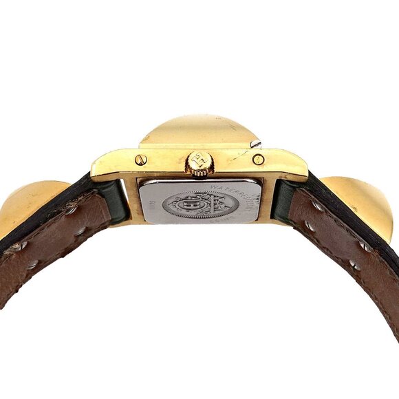 HERMES Medor Vintage pyramid Gold studs Quartz White Dial Ladies - Picture 6 of 13